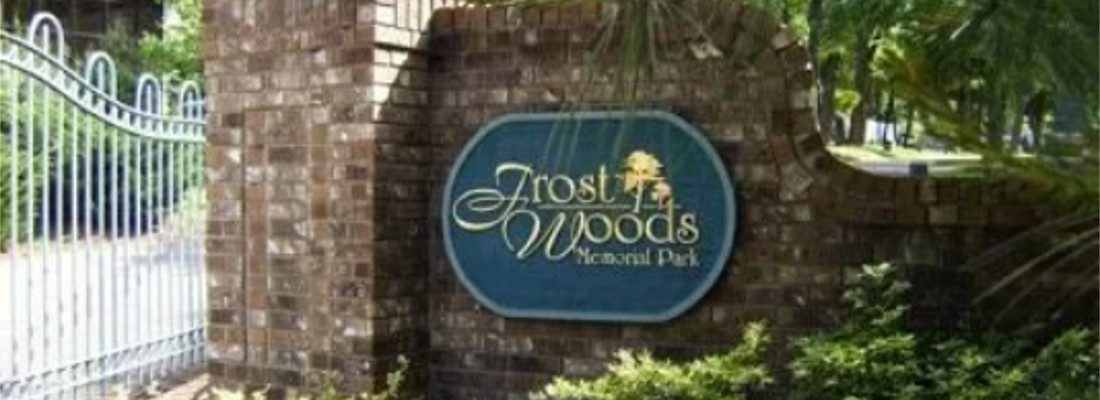 Frost Woods Memorial Park entrance Frost Woods Memorial Park entrance